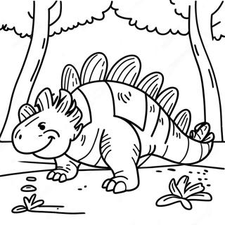 Pagina Da Colorare Di Un Dimetrodon Colorato In Una Foresta 69024-56895