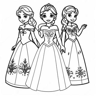 Pagina Da Colorare Delle Bambole Di Carta Delle Principesse Di Frozen 69044-56935