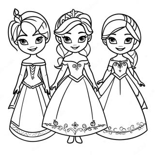 Pagina Da Colorare Delle Bambole Di Carta Delle Principesse Di Frozen 69044-56936