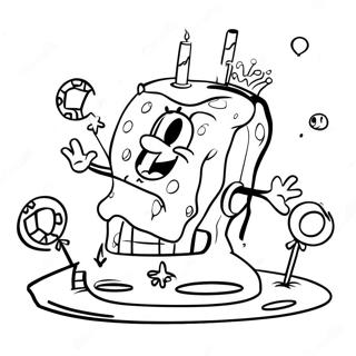 Pagina Da Colorare Di Spongebob Buon Compleanno 69113-56966