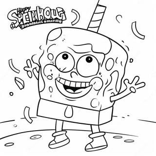 Pagina Da Colorare Di Spongebob Buon Compleanno 69113-56967