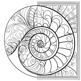 Pagina Da Colorare Della Sequenza Di Fibonacci Colorata 69204-57027