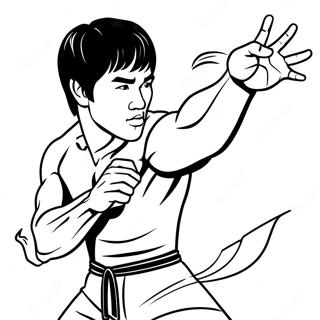 Pagina Da Colorare Di Bruce Lee In Posa Dazione 69333-57143