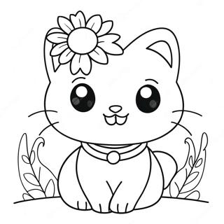 Pagina Da Colorare Di Charmmy Kitty Adorabile Con Fiori 69884-57791