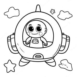 Pagina Da Colorare Carino Alieno Di Toy Story Nella Navetta Spaziale 69994-57883