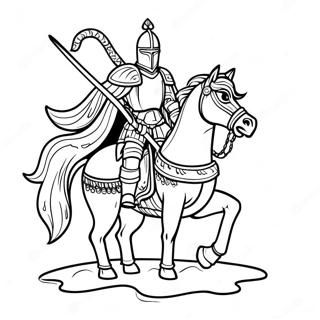 Pagina Da Colorare Del Temibile Cavaliere Nero A Cavallo 70024 57908