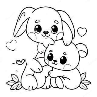 Pagina Da Colorare Di Cute Baby Animals I Love You 70414-58219