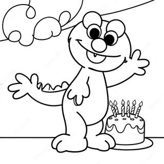 Pagina Da Colorare Di Elmo Celebrating Birthday 70424-58224