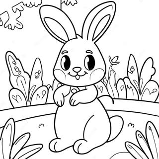 Pagina Da Colorare Di Rebecca Rabbit In Un Giardino Colorato 70444-58241