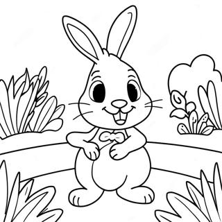 Pagina Da Colorare Di Rebecca Rabbit In Un Giardino Colorato 70444-58243