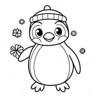 Pinguino Di Natale Pagine Da Colorare