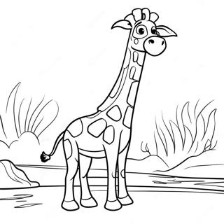 Pagina Da Colorare Di Melman La Giraffa In Azione 70864-58574