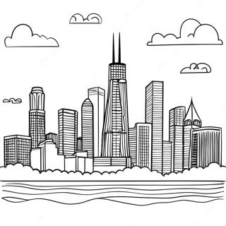 Pagina Da Colorare Dello Skyline Di Chicago 71084-58746