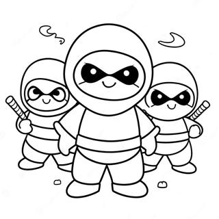 Pagina Da Colorare Di Hello Ninja Carino Con Amici 71114-58777