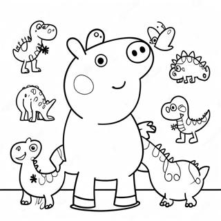 Pagina Da Colorare Di Peppa Pig Con Dinosauri Colorati 71394-59002