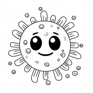 Pagina Da Colorare Di Un Virus Carino In Stile Cartone Animato 71614-59181