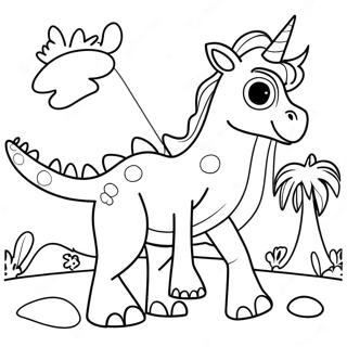 Unicorno Dinosauro Pagine Da Colorare