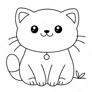 Pagina Da Colorare Gatto Kawaii Carino 72184-59623