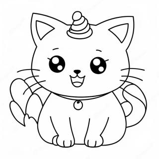 Pagina Da Colorare Gatto Kawaii Carino 72184-59624