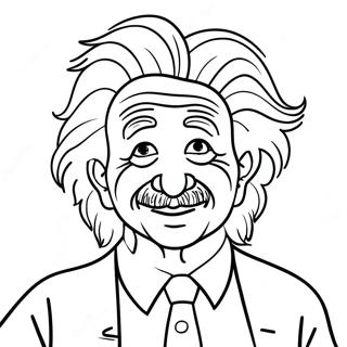 Pagina Da Colorare Di Albert Einstein Divertente Con Capelli Selvaggi 72975-60261