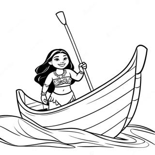 Moana Che Naviga Su Una Canoa Da Colorare 72-61