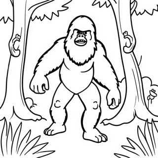 Sasquatch Furtivo Nella Foresta Da Colorare 73135-60381