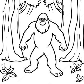 Sasquatch Furtivo Nella Foresta Da Colorare 73135-60382