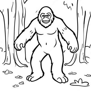 Sasquatch Furtivo Nella Foresta Da Colorare 73135-60383