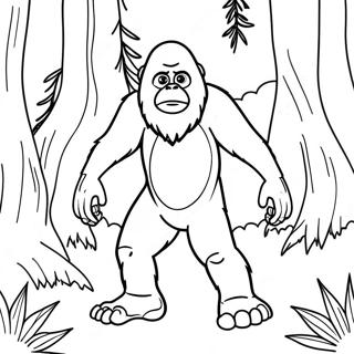 Sasquatch Furtivo Nella Foresta Da Colorare 73135-60384