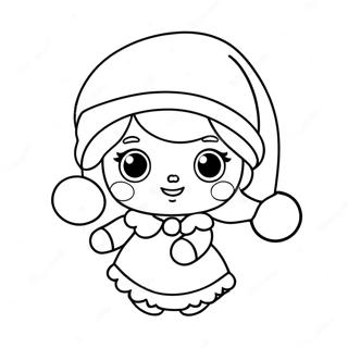 Pagina Da Colorare Di Lol Doll Carina Con Cappello Di Babbo Natale 73385-60577