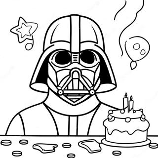 Pagina Da Colorare Della Celebrazione Di Compleanno Di Darth Vader 73506-60667