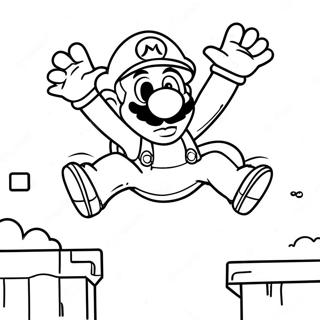 Luigi Che Salta Nel Mondo Di Super Mario 3d Pagina Da Colorare 7615-6189