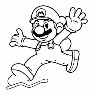 Luigi Che Salta Nel Mondo Di Super Mario 3d Pagina Da Colorare 7615-6191