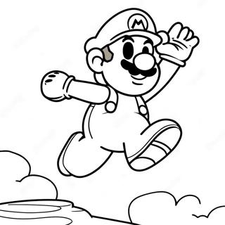 Luigi Che Salta Nel Mondo Di Super Mario 3d Pagina Da Colorare 7615-6192