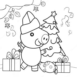 Pagina Da Colorare Di Peppa Pig A Natale 7834-6362