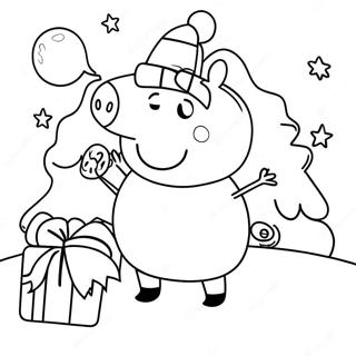 Pagina Da Colorare Di Peppa Pig A Natale 7834-6363