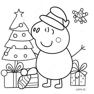 Pagina Da Colorare Di Peppa Pig A Natale 7834-6364