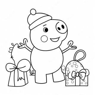 Pagina Da Colorare Di Peppa Pig Con Cappello Di Babbo Natale 7835-6368