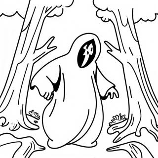 Pagina Da Colorare Di Ghostface In Una Foresta Spettrale 802-641