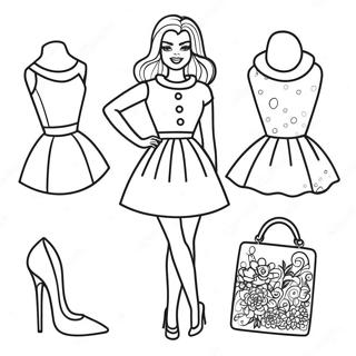 Pagina Da Colorare Della Moda Retro Di Barbie 8266-6702