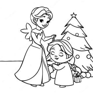 Pagina Da Colorare Elsa E Anna Che Decorano Un Albero Di Natale 8336-6763