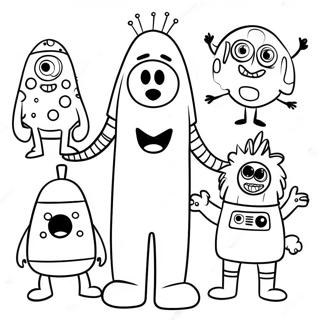 Pagina Da Colorare Dei Divertenti Personaggi Di Yo Gabba Gabba 8356-6780