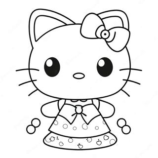 Pagina Da Colorare Di Hello Kitty In Un Vestito Carino 8406-6889