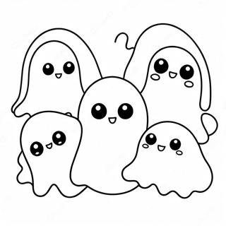 Pagina Da Colorare Dei Simpatici Fantasmi Kawaii Di Halloween 8476-6948