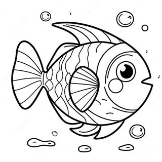 Pagina Da Colorare Di Un Pesce Cartone Animato Carino Che Nuota 8666-7100