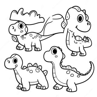 Pagina Da Colorare Della Famiglia Di Dinosauri Colorati 8967-7332