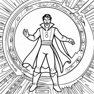 Pagina Da Colorare Di Doctor Strange Che Lancia Incantesimi 9027-7378