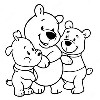 Adorabile Baby Winnie The Pooh Con Amici Pagina Da Colorare 9077-7417