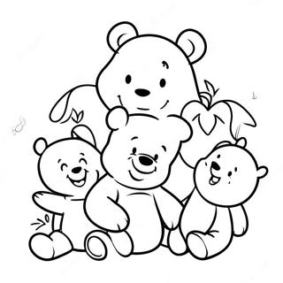 Adorabile Baby Winnie The Pooh Con Amici Pagina Da Colorare 9077-7419