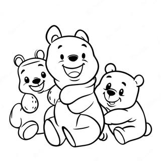 Adorabile Baby Winnie The Pooh Con Amici Pagina Da Colorare 9077-7420